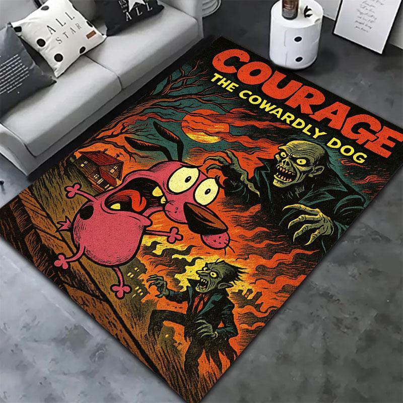 Courage the Cowardly Dog Carpet Rug for Living Room Bedroom Home Sofa Decoration,Kids play Non-slip Floor Mat