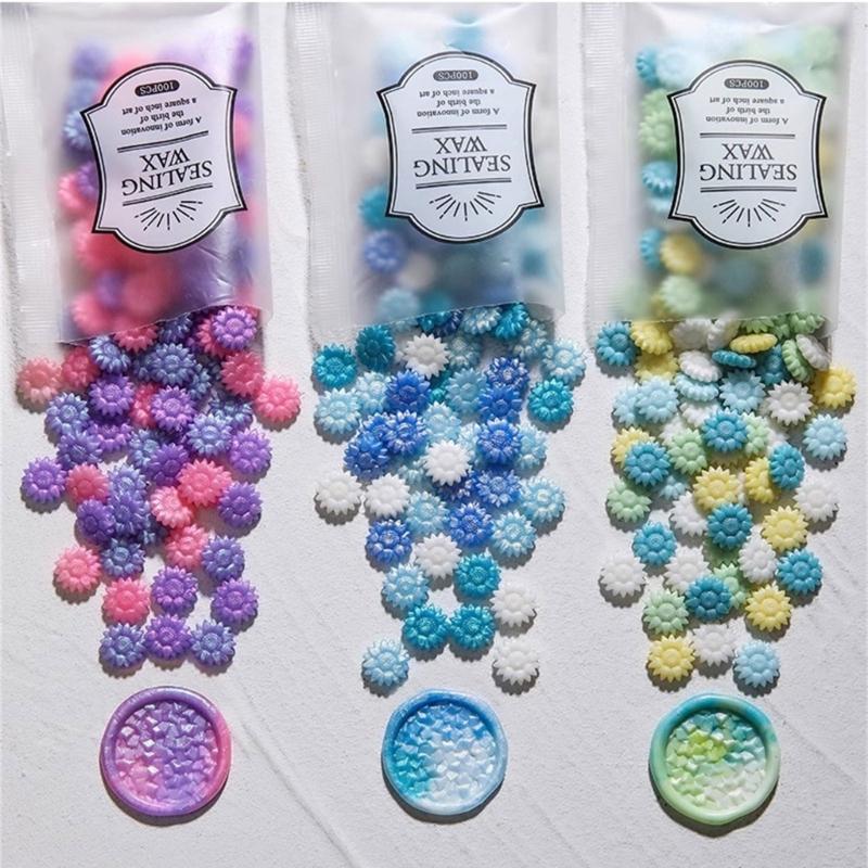 100Pcs Gilter Sealing Wax Beads for Wax Seal Stamp, Flower Wax Seal Beads for Gift Wrapping, Invitation Envelope Decor