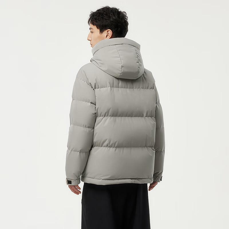 Tamboer Men's Short Detachable Hood Puffer Down Jacket