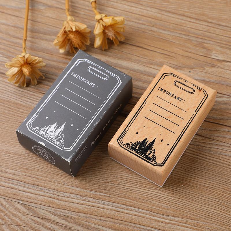 

Huano Time Series Wooden Forest Secret Realm Stamps Fresh Literary Handbook DIY Decoration Material Stamps Assorted Stamp