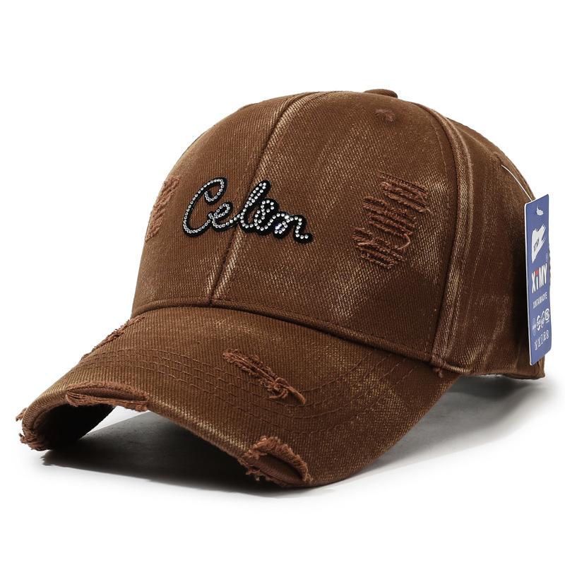 Distressed Baseball Cap Women Unisex Trendy Embroidered Letter Sun Visor Dad Hat