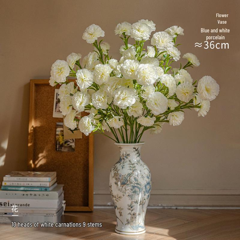 Luksusowy Bukiet Goździków Sztuczne Kwiaty jako Centralny Element Dekoracji Salonu lub Stołu Jadalnego