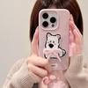 Bow Embroidered West Highland Lychee Pattern IPhone16 15 Mobile Phone Case Suitable for Apple 14 13pmax Cartoon