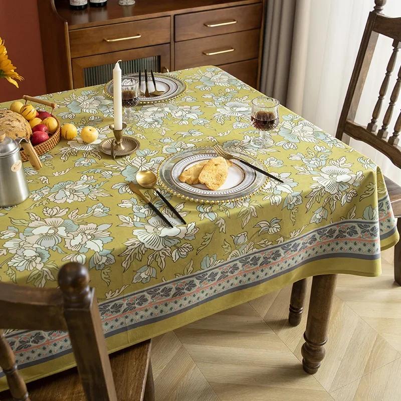 Rectangular Minimalist Retro Tablecloth Rural Style Tablecover for Household Living Room HighEnd Printing Dining Table Cloth
