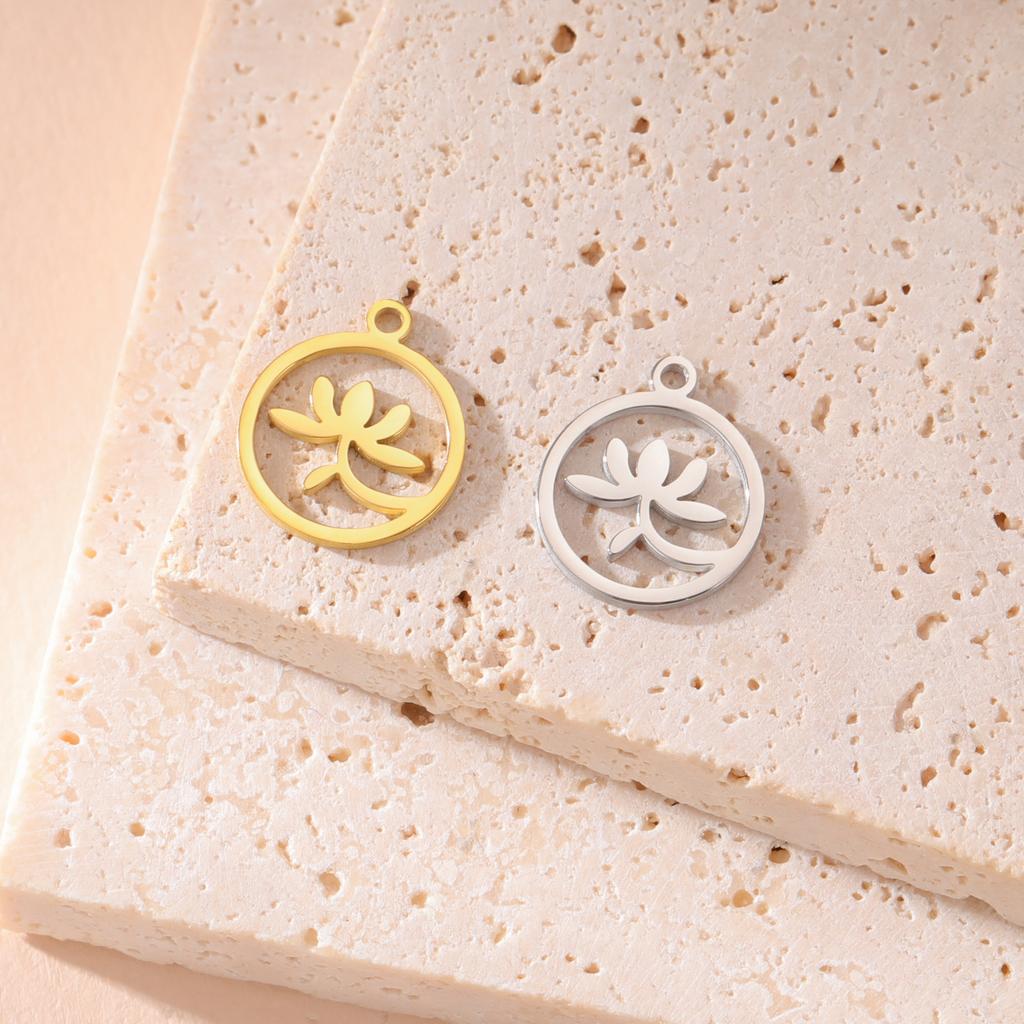5pcs/lot Charms for Jewelry Making Stainless Steel Lotus Tulip Bicycle Elephant Pendant DIY Accessories for Bracelet Necklace