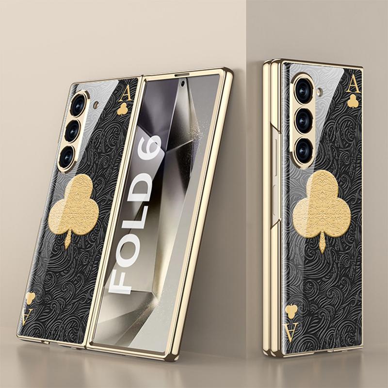 Nou pentru Samsung Galaxy Zfold6 5g Husă Telefon Pictură Creativă Hd Sticlă Securizată Lux Ușor Orificiu de Precizie Husă Protecție la Cădere