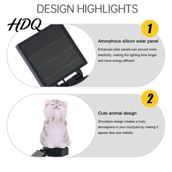 Waterproof Pathway Lighting Solar Cat Garden Light Outdoor Easy Installation Stakes LED Lamp for Patio Yard Lawn Decoration Lights