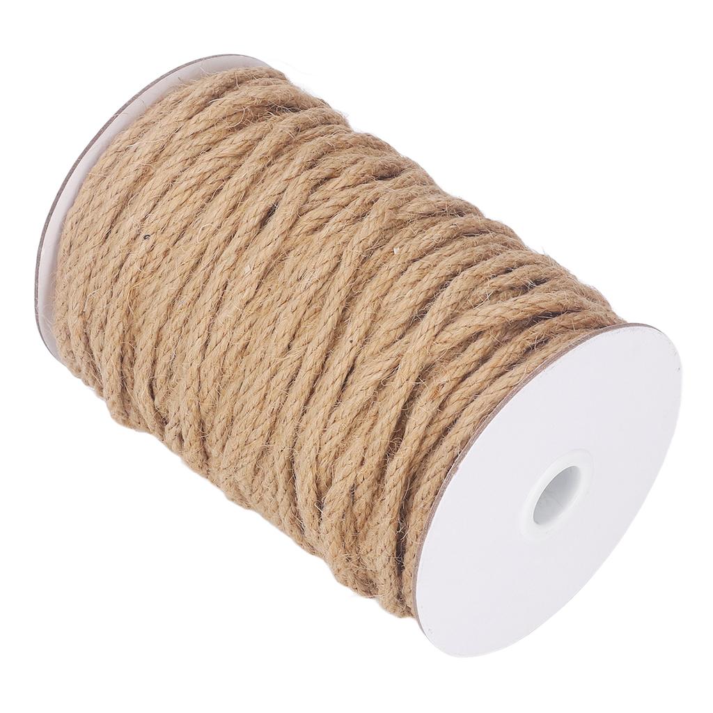 Jute Twine 50M Length 5mm Diameter 4 Strand Jute String Rope DIY Handcraft Accessory Home Decoration