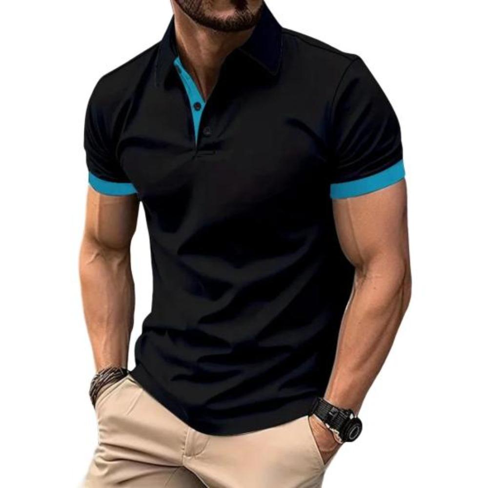 Men Summer Short Sleeve Fashion Lapel Polo Shirt Men Sport Golf Polo Shirt Tops S