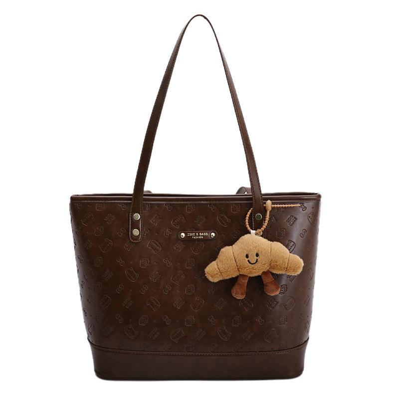 Korean version of simple casual large-capacity bag women's 2025 autumn and winter fashion versatile tote bag commuting to work shoulder bag