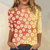 Top da Donna Casual a Manica a Tre Quarti con Stampa Floreale Girocollo Vestibilità Larga Pullover Camicetta Leggera per l'Uso Quotidiano