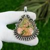 Sisters Day Deal 925 Sterling Silver Pear Unakite Stone Daughter Pendant Jewelry