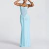 European and American Women's Clothing, New Spring Models, Neck Strap, Solid Color Hip-wrapped Long Dress Dress.