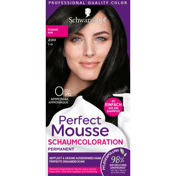 

Schwarzkopf Perfect Mousse Пена для окрашивания волос 200 Черный