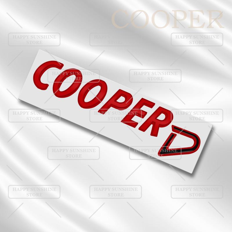 3D kovový znak Cooper S D na zadní výklopnou záď kufr Auto samolepka Karoserie kufru Pro MINI T36 JCW Černé písmena Znak Dekorace Příslušenství