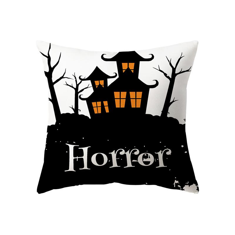 Halloween Theme Horror Pumpkin Witch Print Pattern Cushion Cover Home Living Room Sofa Decoration Pillow Pillow Cover