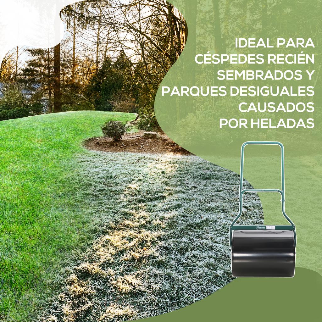 Lawn Roller, 60 L Capacity, Fillable Sand or Water, 50 cm Diameter