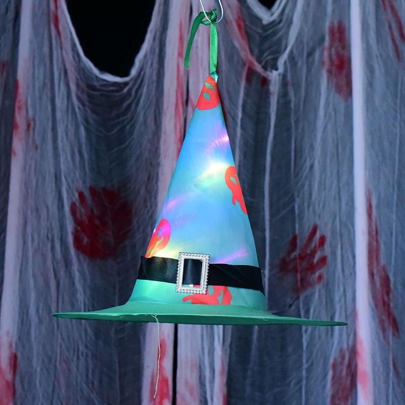 Halloween Witch Hat Ghost Festival Ball Party Scene Decorative Props Led Light Glow Witch Hat Pot