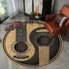 Music Studio Guitar Pattern Round Carpet Living Room Bedroom Entrance Door Mat Non-slip Machine Washable Toilet Bath Rugs Decor