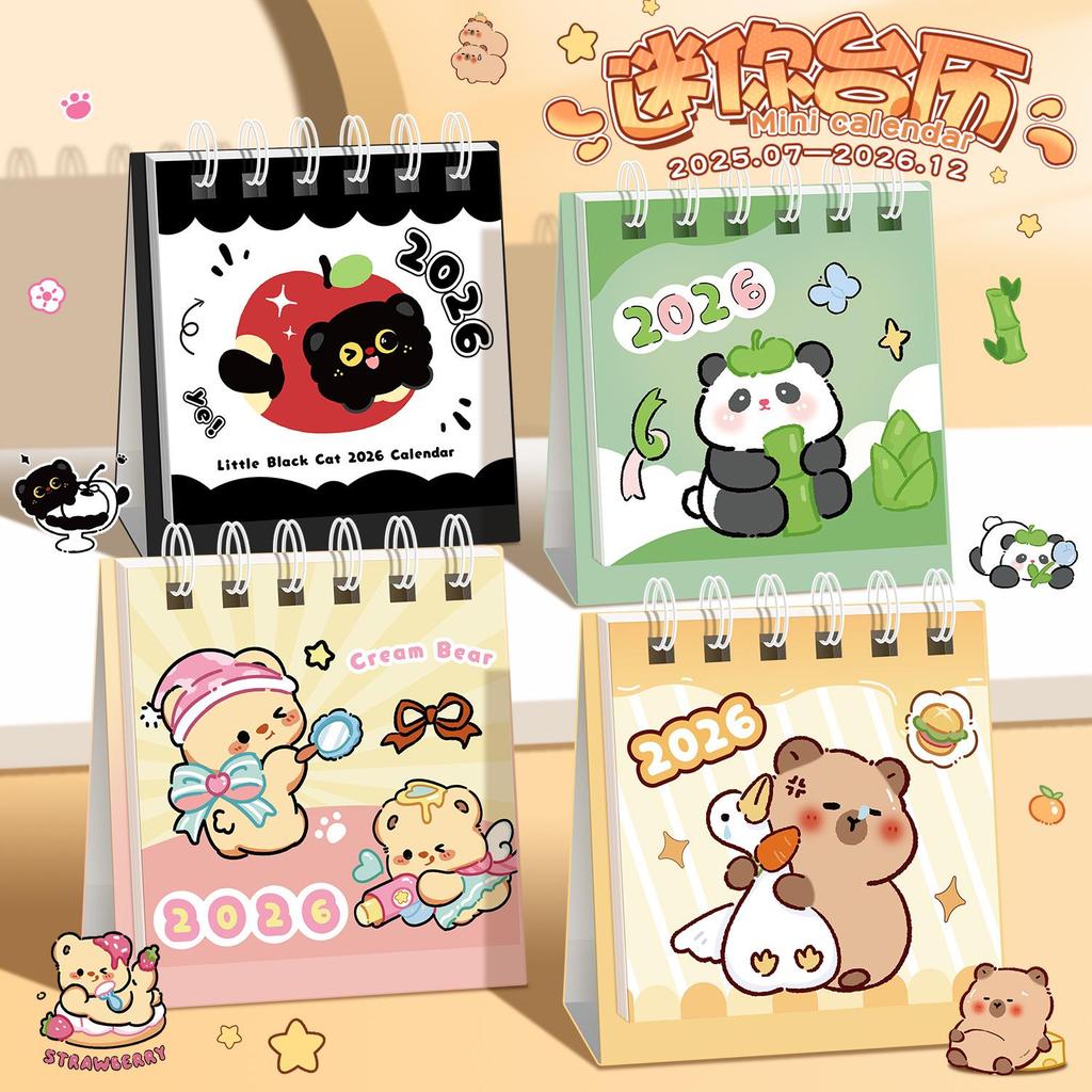 2026 Capybara Cartoon Desk Calendar: Cute Mini Monthly Calendar for Students and Offices