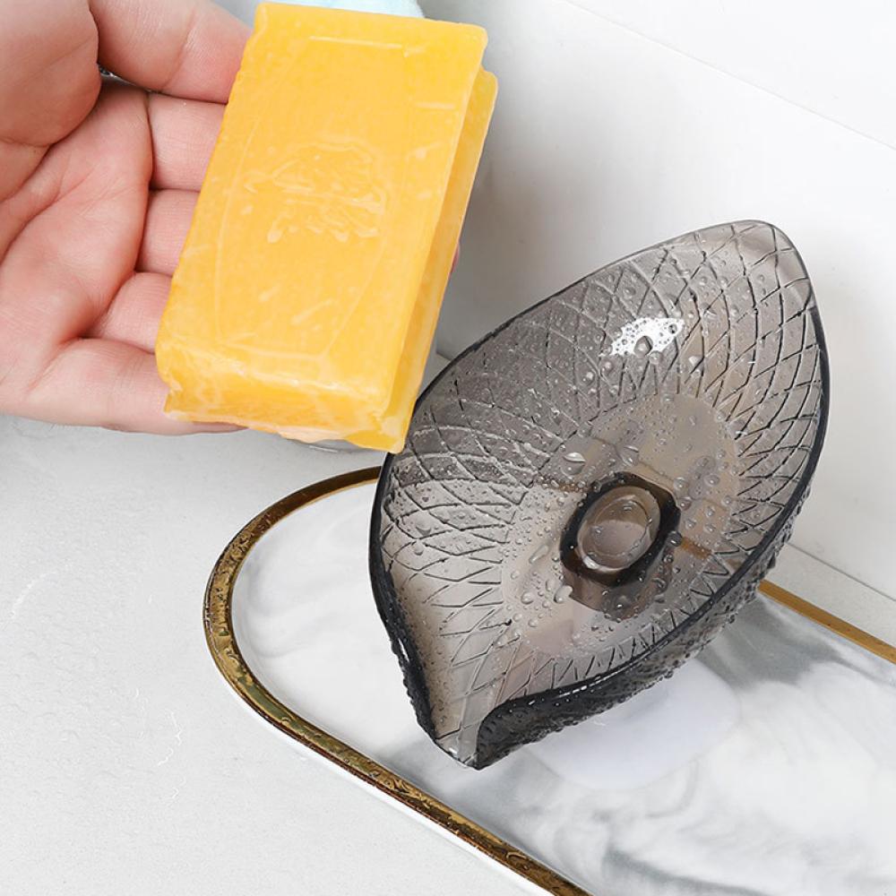 Leaf Shape Soap Box Drain Soap Holder Box Bathroom Accessories Toilet Laundry Soap Box Bathroom Supplies Bathroom Tray Gadgets KTY