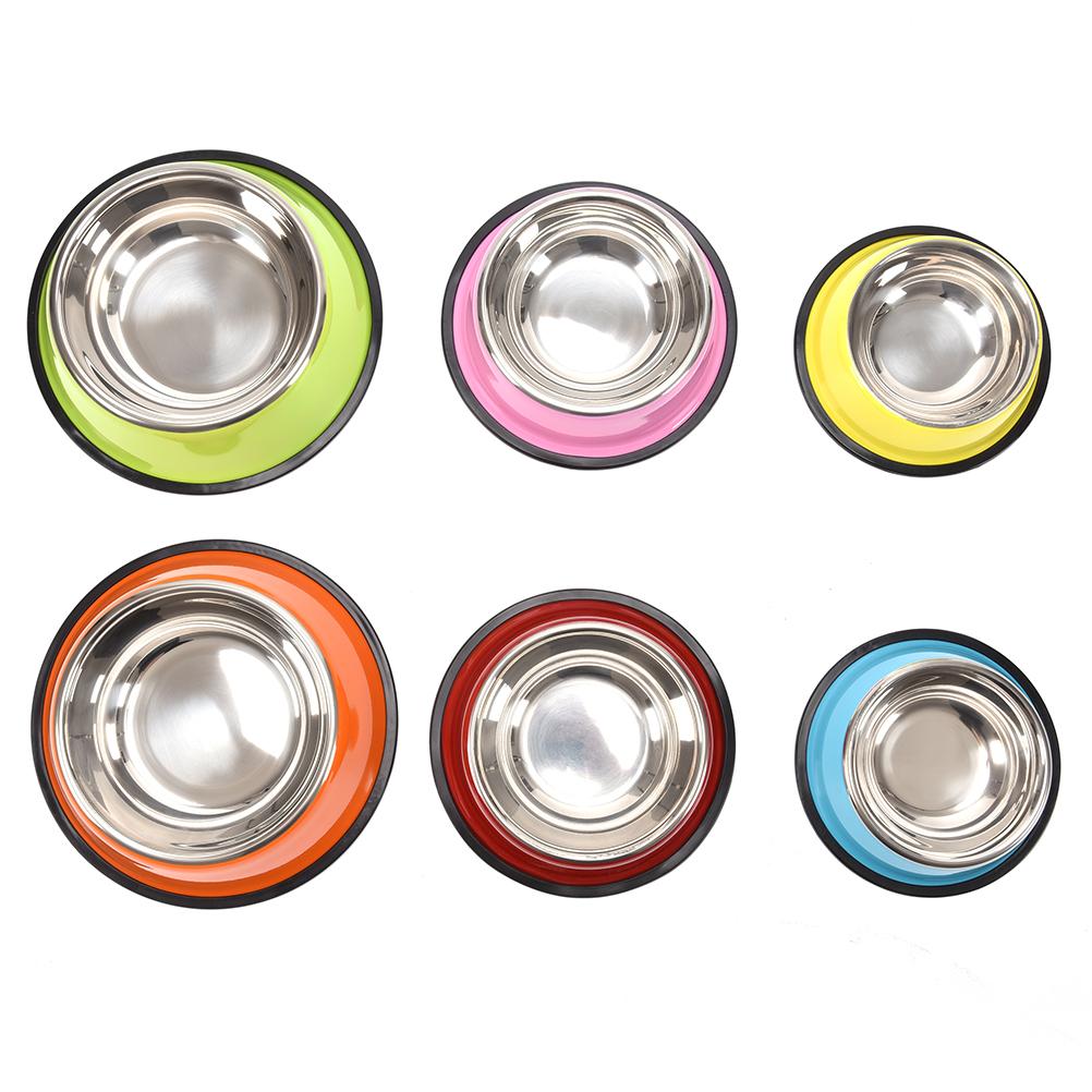 1pcs Cat/Dog Bowl Stainless steel dog bowls pet food water feeder for cat puppy dog feeder bowls