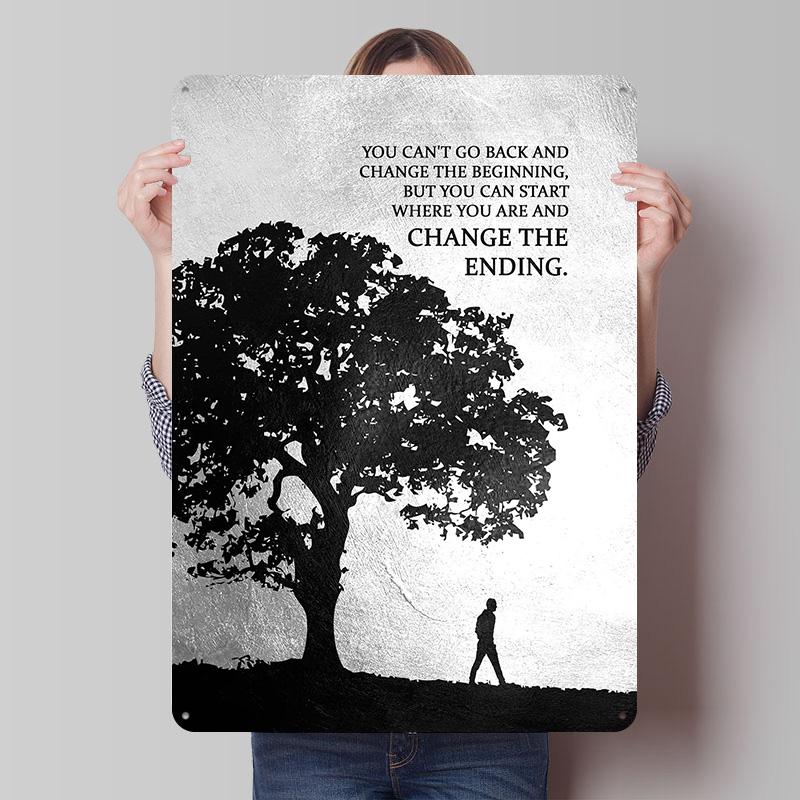 Change the Ending CS Lewis Tinplate Posters Customizable Wall Art Retro Vintage Metal Signs for Home Room Wand Deko Desk Decor 20X30CM