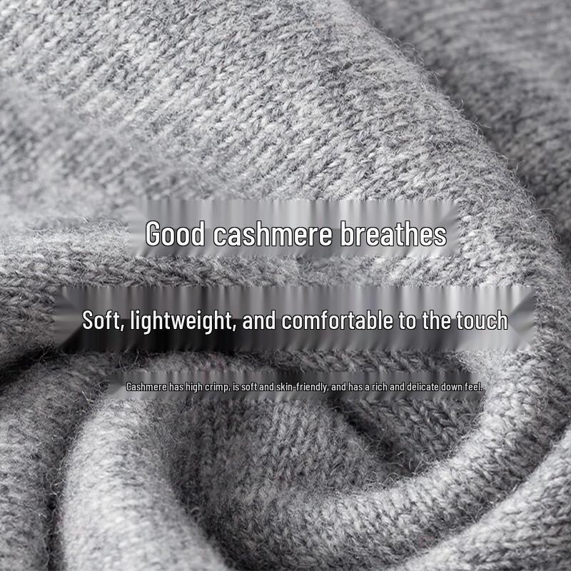 Hengyuanxiang Men's Mock Neck Cashmere Pullover Sweater