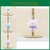 Cartoon Plush Cute Bear Doll Keychain Soft And Cuddly In Light Gray Blue White Pink