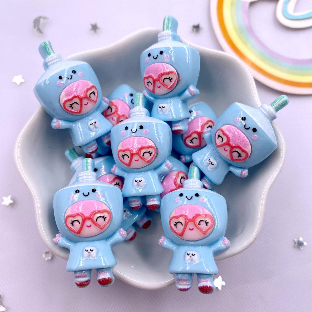 10PCS Resin Colorful Princess Burger Donut Star Cartoon Man Flat Back Stone Figurines Scrapbook DIY Bow Decor Accessories Crafts
