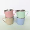 304 Stainless Steel Double Layer Coffee Cups Plastic Handle Children Milk Cup Tea Mugs  Kids