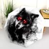 Rauchwolf-Muster, automatisch faltbarer Regenschirm, tragbares und faltbares Design, 8 Speichen, ein Weihnachts- oder Geburtstagsgeschenk.