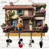 Flat Key Holder Orderliness Wood Space Saving Artistic Cafes Retro Style Home Storage DIY Installation Gift Giving Practicality