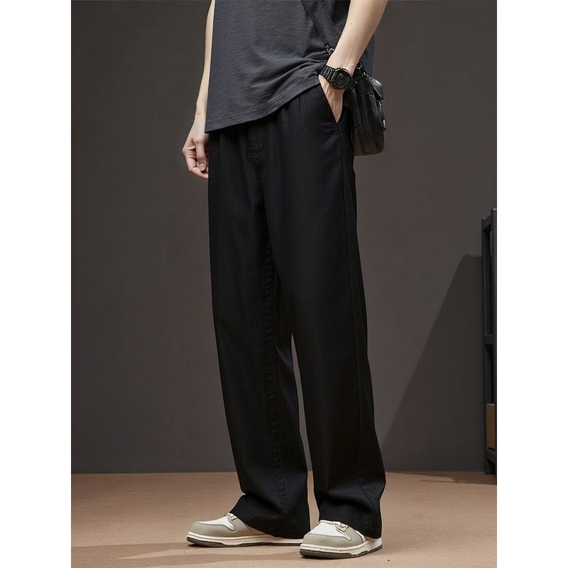 Old Money Style Linen Pants for Men, Summer Thin Loose Straight Cotton-Linen Trousers, Export Men's Clothing, Japanese Casual Long Pants