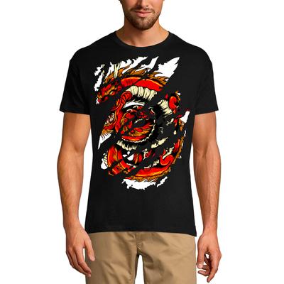 Men's Torn T-Shirt Red Dragon -  Vintage Shirt for Men