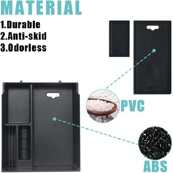 Center Console Organizer Tray Armrest Storage Middle Console Tray V2 Black