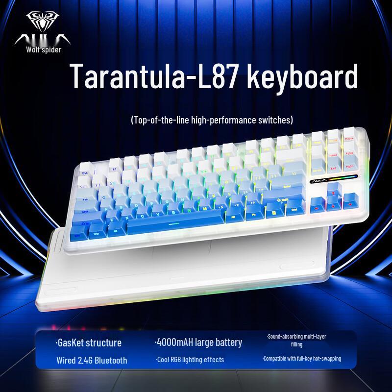AULA L87 87-Key Tri-Mode Hot-Swappable RGB Mechanical Keyboard