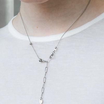 Pearlymore Ball Point Drop Necklace_PM24N018SS