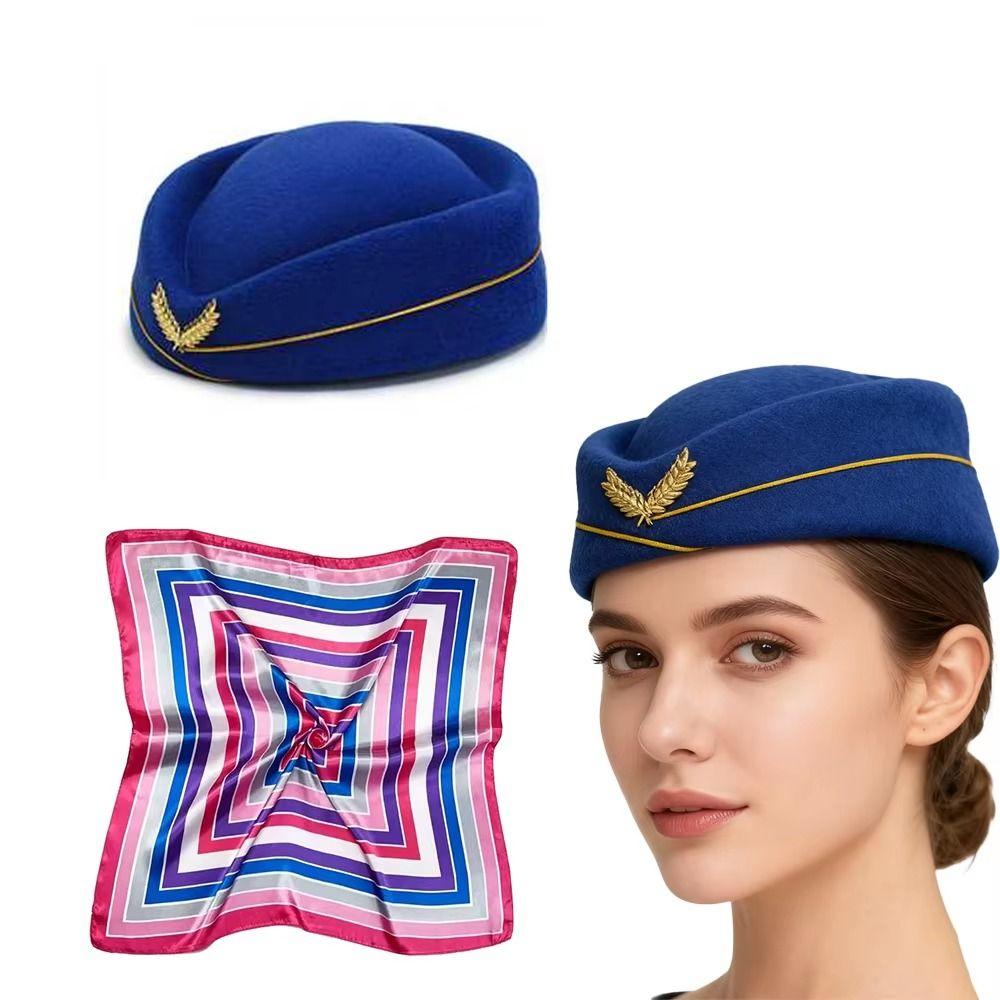 Dress Up Flight Attendant Clothing Gloves Scarf Flight Attendant Hat Masquerade