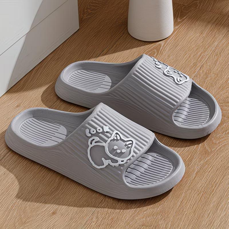 Non-Slip EVA Slippers Women'S Summer Indoor Home Bathroom Bath Couple Cool Slippers Men'S Cartoon, Women Shoes