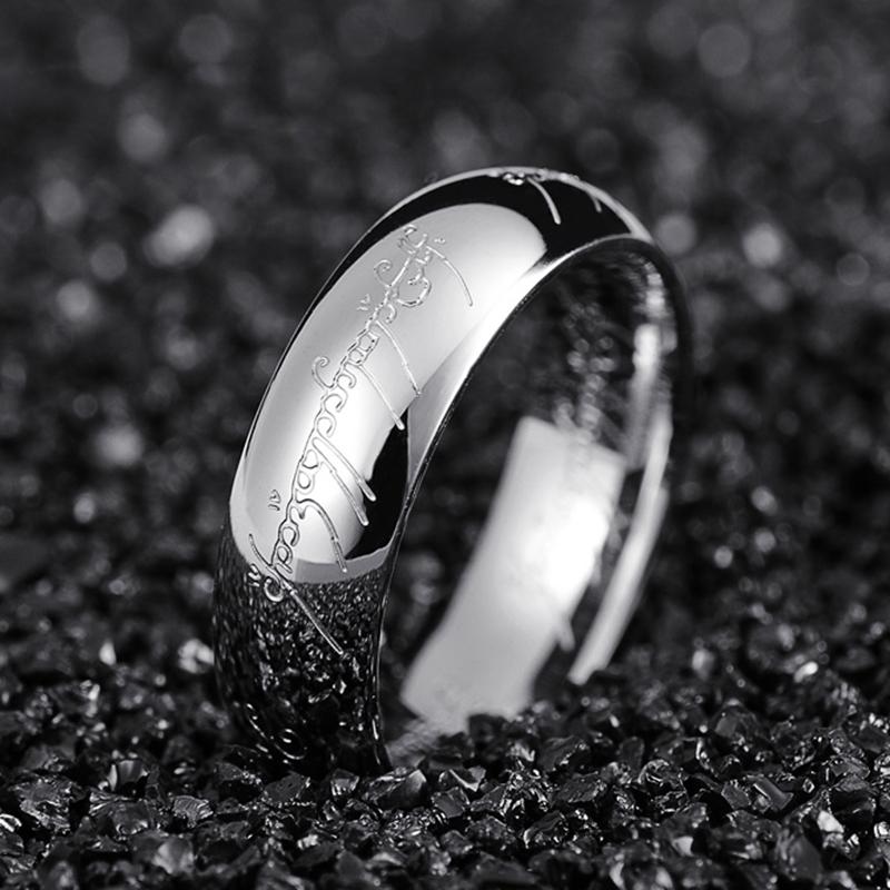 Stylish Men Trendy Stainless Steel Laser Engraving Fine Couples Nuptial Bridal Rings Women Stylish Stylish Movie Jewelry Souvenir GiftsTrendy Jewelry