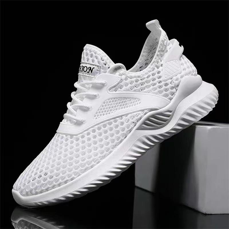 

Summer hollow new fashion sports shoes new low-top soft-bottom mesh breathable casual shoes men s shoes 39 белый