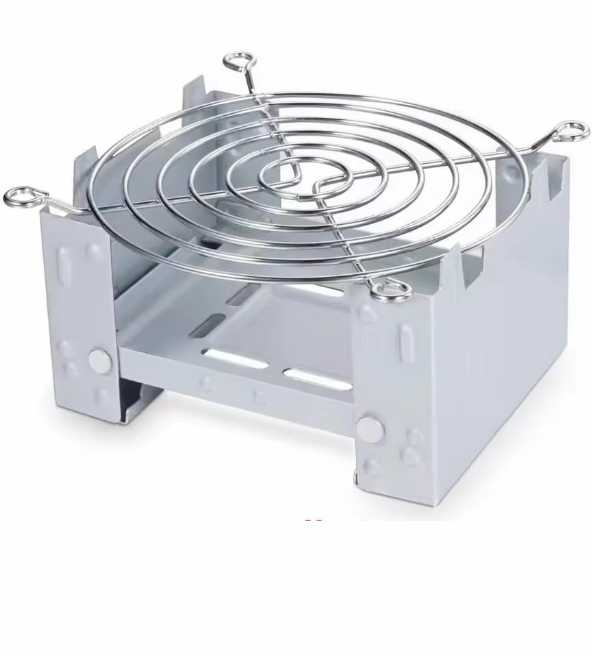 Outdoors Portable Solid Alcohol Fuel Folding Furnace Mini Picnic Burner Galvanized Iron Camping Stove Cooking Camping Equipment