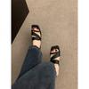 Wedge Sandals Niche Design Sense Word with High Heels Women's Summer New Silver Cool Slippers New Roman Shoes Women's Shoes