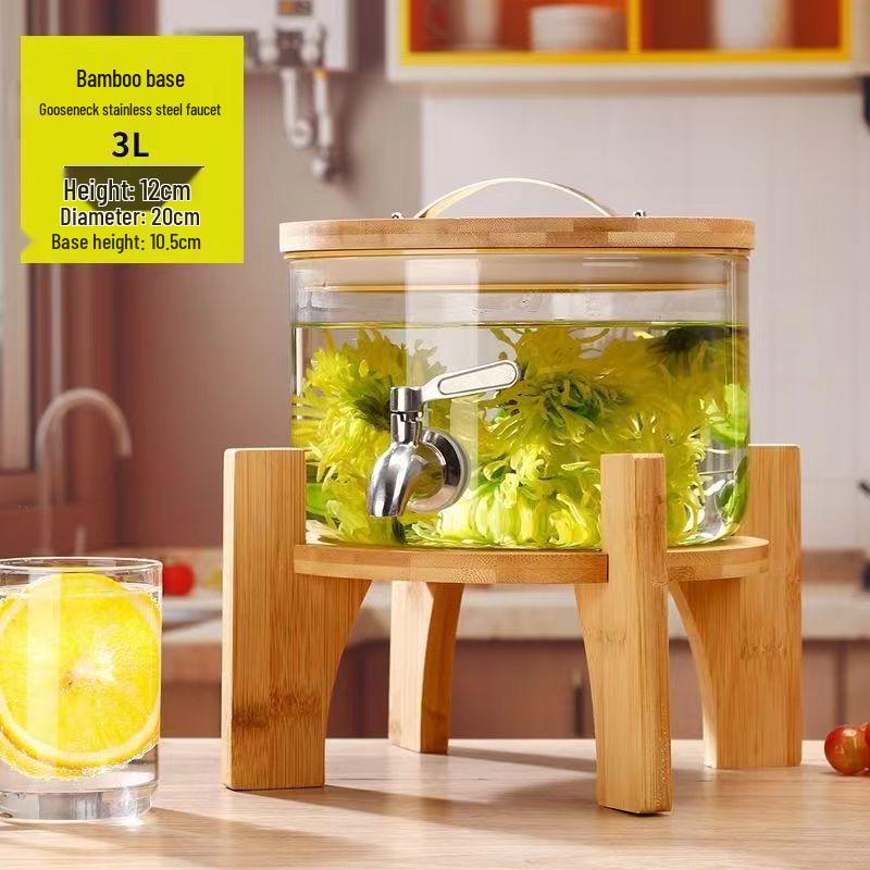 Heat-Resistant Fruit Wine Bottle with Faucet, Ideal for Plum Soaking, Grape Winemaking, and Beverage Brewing At Home