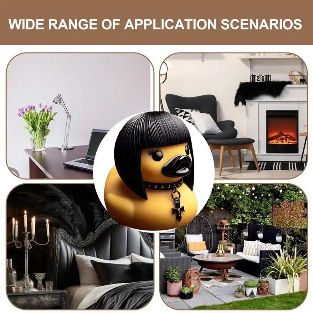 Animal Figurine Punk Duck Gothic Sculpture Satan Duck Car Ornaments Duckieville Duck  Desk Decor