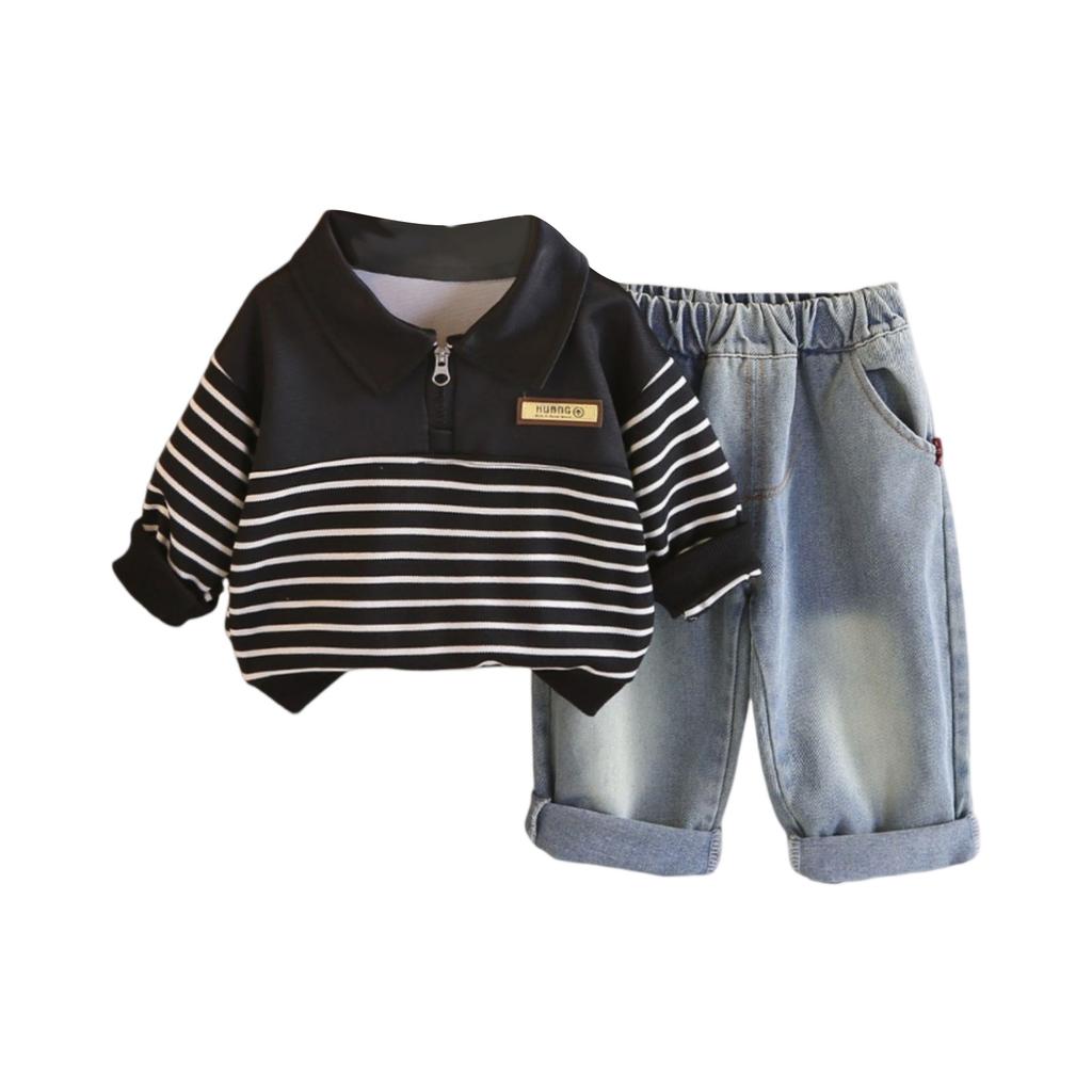 Kids Casual Long-Sleeve Set, Comfortable Daily Wear Outfits