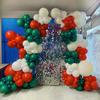 124 red, green, and white balloon arch sets suitable for birthday, Christmas, and New Year decorations