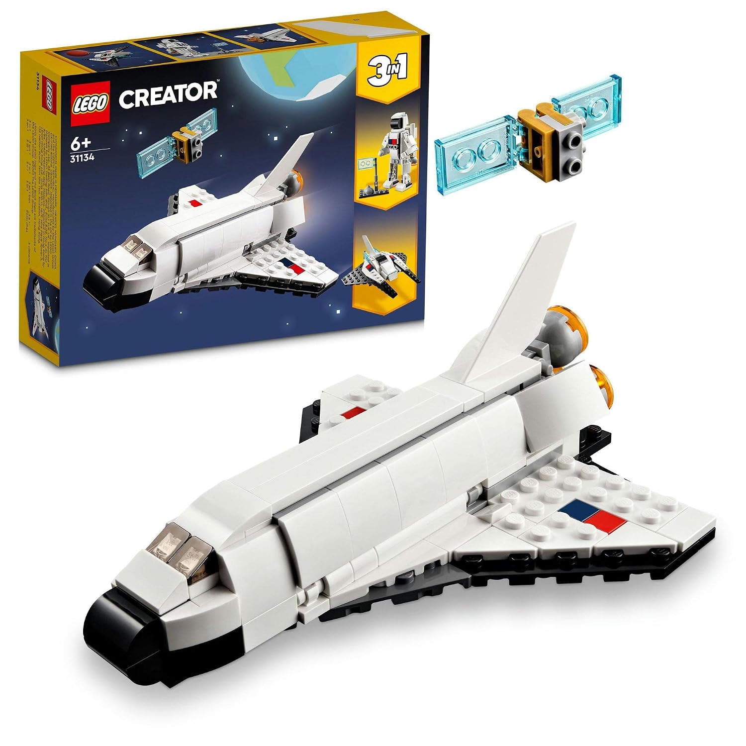 LEGO Creator Space Shuttle Toy Educational Block Birthday Gift Boys Girls Children 6 Years Old 7 8 9 Vehicle Car Miniature 31134
