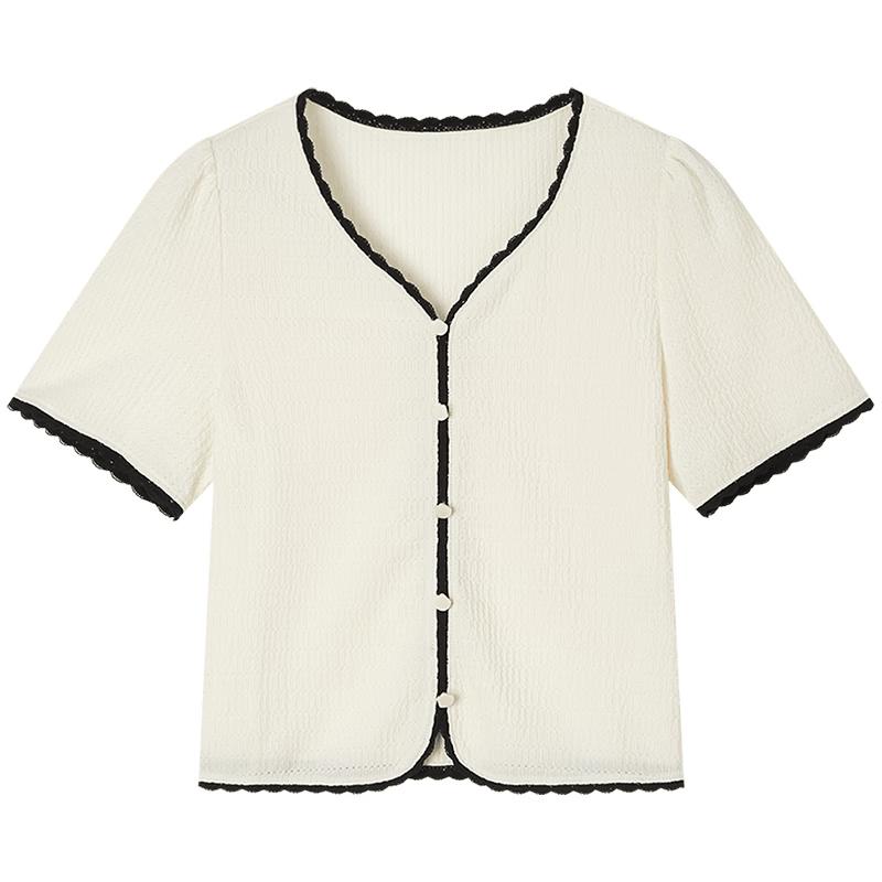 EICHITOO Color Block Loose Fit Short Sleeve Knit Top S